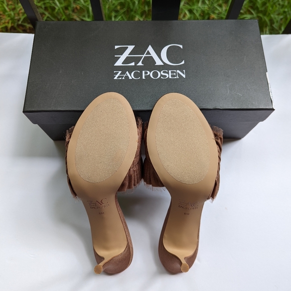 ZAC by ZAC POSEN Venecia Slip On Stiletto Mule Sandals in Cappuccino Size 6M New - Picture 9 of 9
